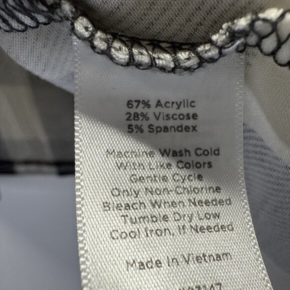 Talbots Thermal Warmth Turtleneck Top Size 2X Black Ivory Check Long Sleeves - Picture 4 of 6